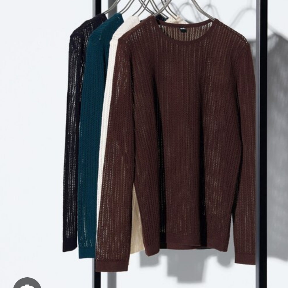 Uniqlo | NWT US S Lace Crewneck Sweater I dark brown